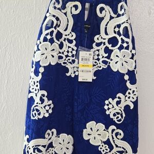 INC International Concepts Embellished Blue Cocktail Blouse